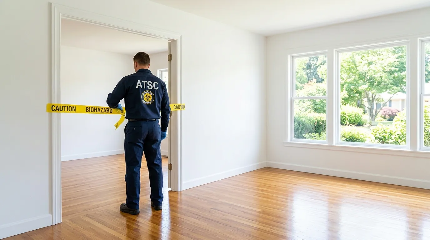 Certified biohazard cleanup crew performing Trauma Scene Cleanup in Vandergrift